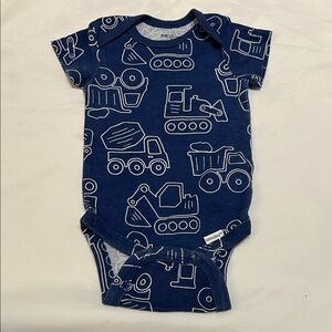 “Bundle 10/$13” short bodysuit 3M Blue Construction Print Baby